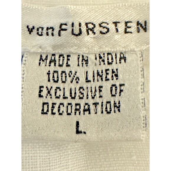 Diane Von Furstenberg  Size Large Y2K White 100% Linen Embroidered Halter Dress - Picture 13 of 14